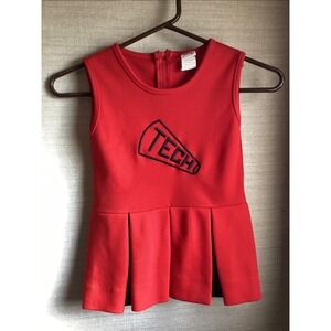 Little King Child Size 4 Cheerleader Dress. Red And Black With Tech Embroidery